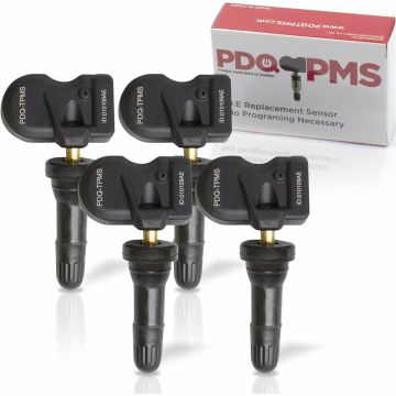 PDQ TPMS 315 MHZ Tire Pressure Sensor 4 Pack Rubber StemFor Ford Lincoln Mercury Direct Replacement For OE Part # 9L3Z-1A-189A | CM5T-1A180-AA | DE8T-1A180-AA | TPMS-12 | TPMS-23
