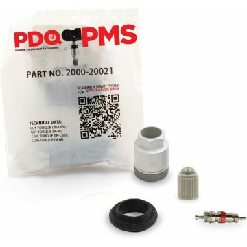 PDQ TPMS Service Kits | 12 Pack | Grommet Nut Core Cap | Fits Ford | Honda | Hyundai Equivalent to 2000 | 20021 | Used for OE Sensors 06421-S3V-A04 | 52933-2G200 | 6F2Z-1A189-A