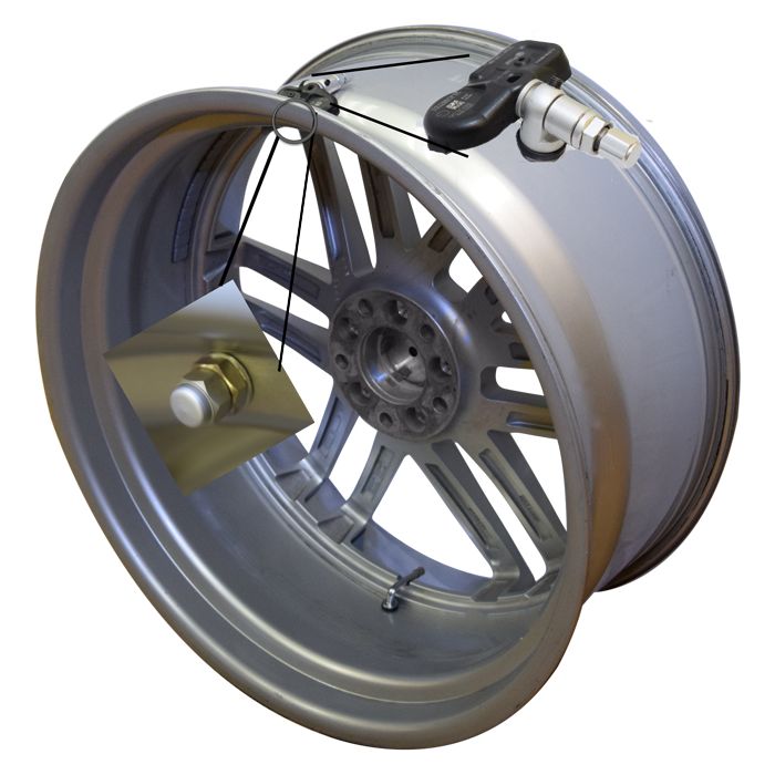 Valve Stem - Metal (0.453 Rim Hole) - Inner Lip Valve Adapter with Loop