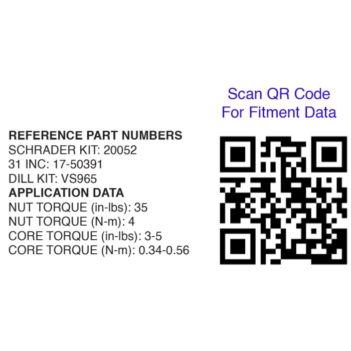 TPMS - OEM Sensor Service Kit w/Valve - Hyundai/Kia